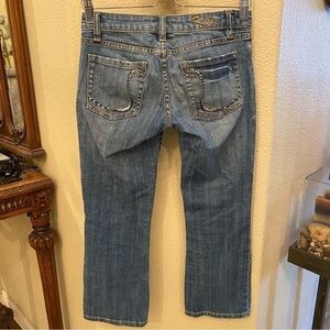 FOREVER 21 Girls Embellished Rhinestone Blue Jeans Size 1-Fit Girls 8-10 Yrs